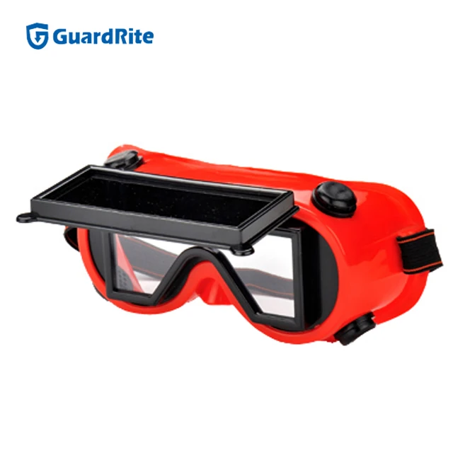 two lens flip-up front design Customizable color PVC lens frame seals tightly safety goggle for welding cutting