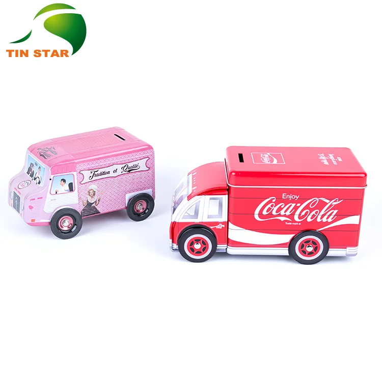 18 Year manufacturer oem car shape tin coin piggy bank tin