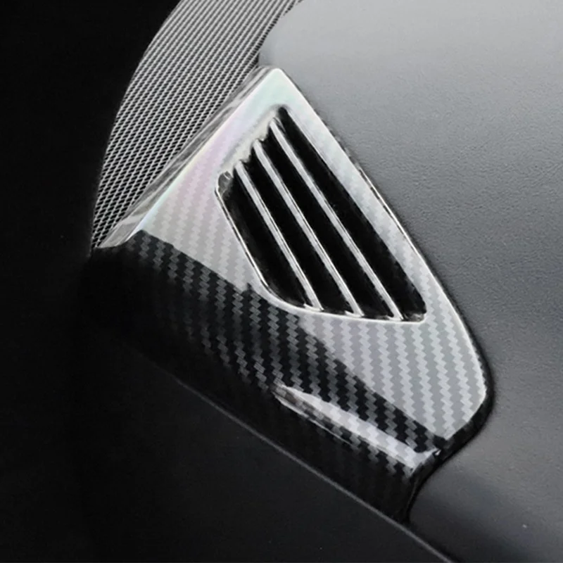 Fit for Tesla model x Instrument panel air outlet decoration ABS carbon fiber Protective cover refitting accessories