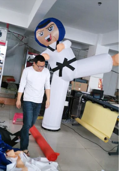 Inflatable Taekwondo for advertising, inflate kickboxing boy and girl  karate for gym shops advertising Inflatable doll