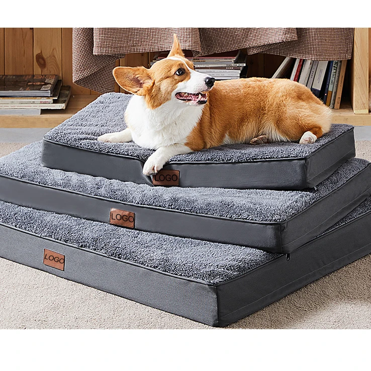 Durable Removable Cover Luxury Waterproof Dog Bed Orthopedic Egg Crate Foam Pet Mat Dog Beds for Crate