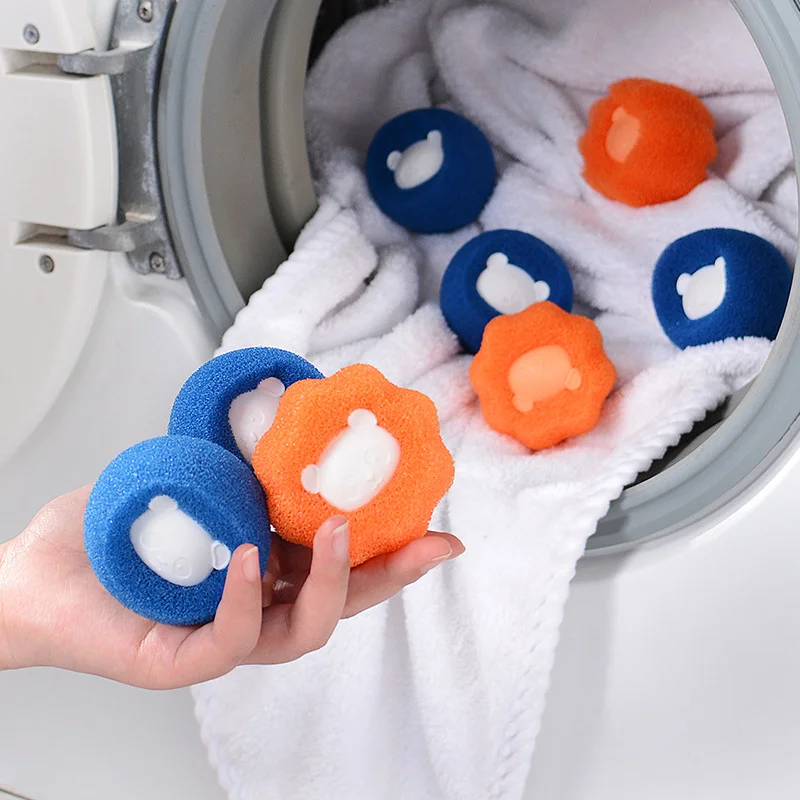 3pcs/lot Laundry Ball Decontamination Anti-winding Washing Machine Cleaning Clothes Magic Ball Household Cute Shape PU Sponge