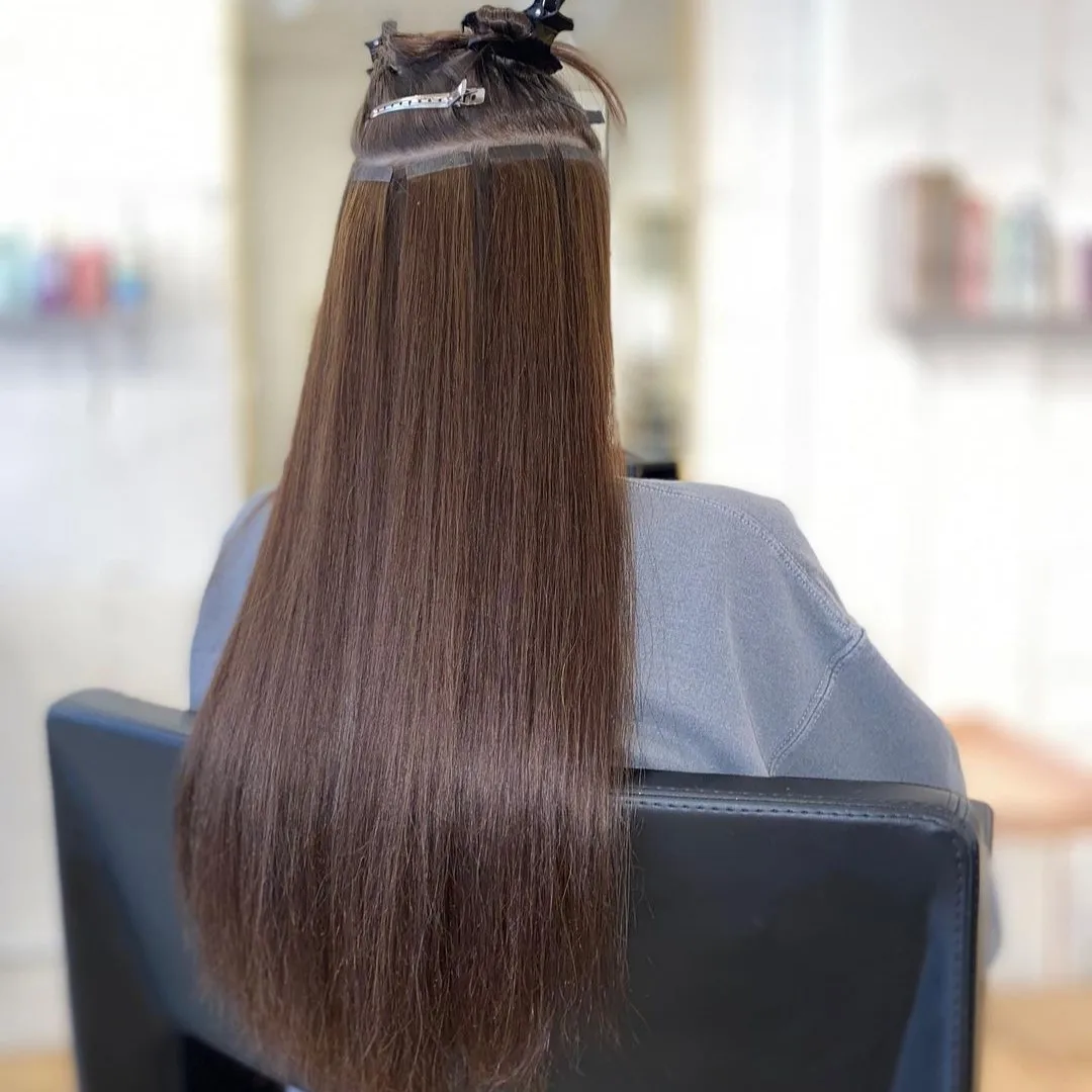 Russian Tape In Human Hair Extensions Double Drawn Remy Cuticle Intact 100% Human Tape In Hair