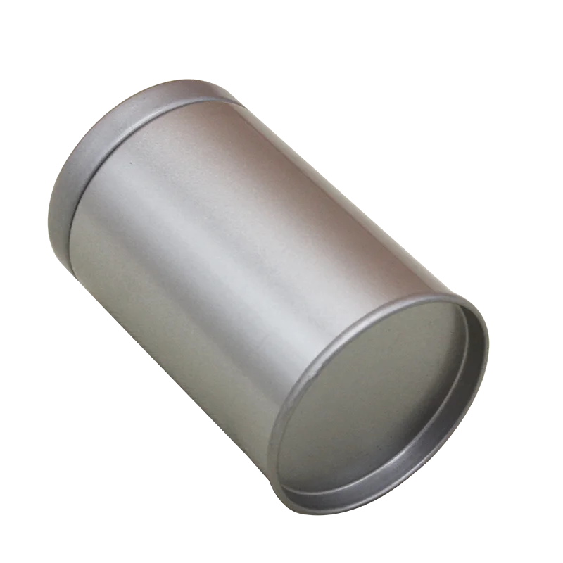 Custom airtight metal round silver blank tin box tea tin green tea packaging with plug in double lid