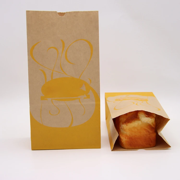 Kingwin Custom Logo Greaseproof Takeaway Kraft Packaging Fast Food Paper Bags For Barbecue Fried Chicken