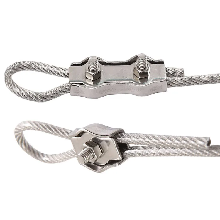50PCS/30PCS M2 M3 M4 M5 M6 304 Stainless Steel Duplex Clips Stainless Steel Wire Cable Rope Grips Clamps