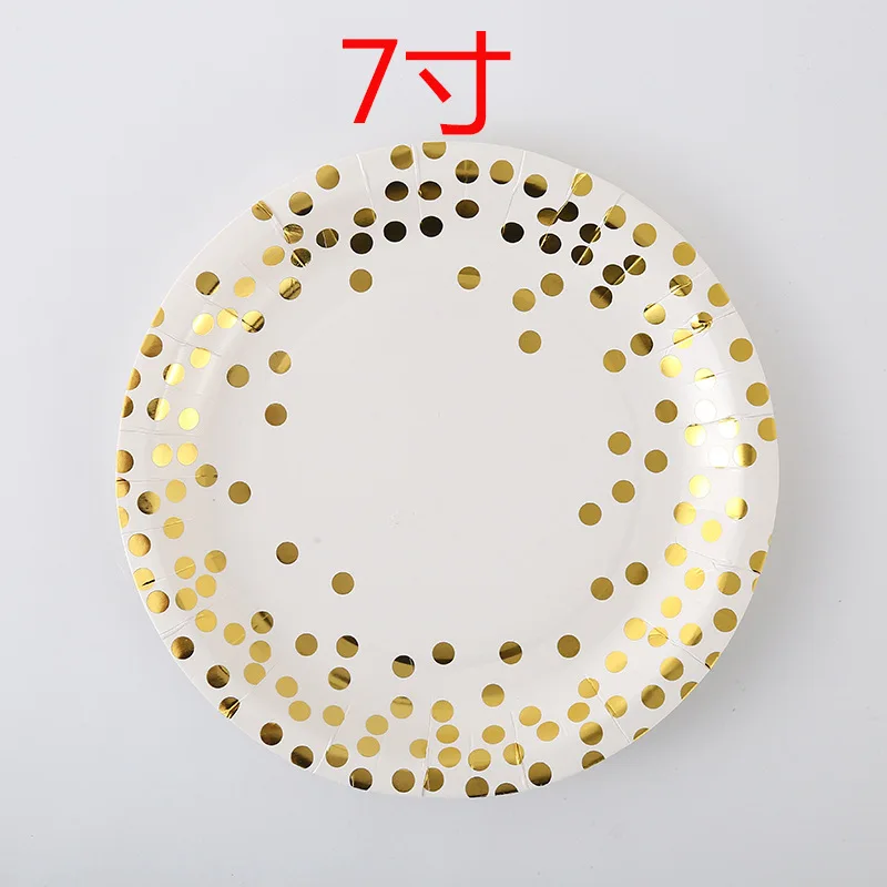 Gold Dot Napkins Disposable Tableware Paper Napkin Cups Knifes Forks Spoons Tablecloth Plates Straws for Wedding Birthday Party