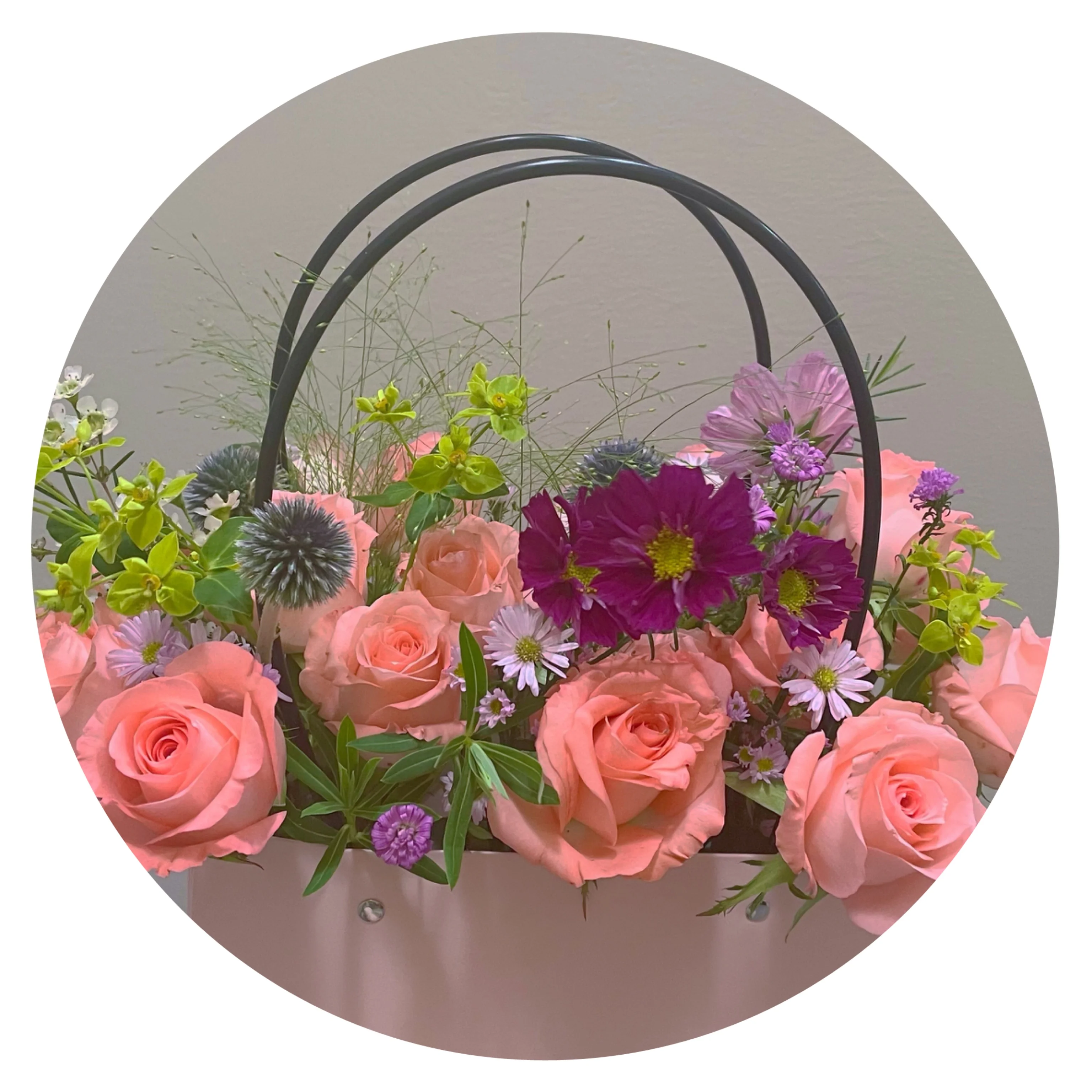 Yuhuiting flower Korean style flower basket for famous ladies