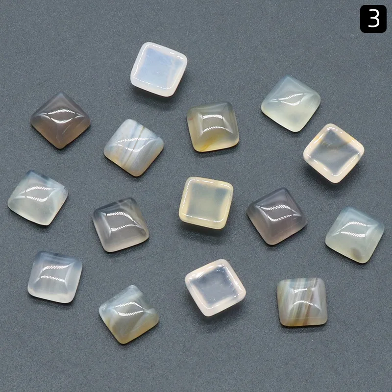 Square ring surface natural crystal single curved square geometric DIY jewelry stone semi-precious stone crafts