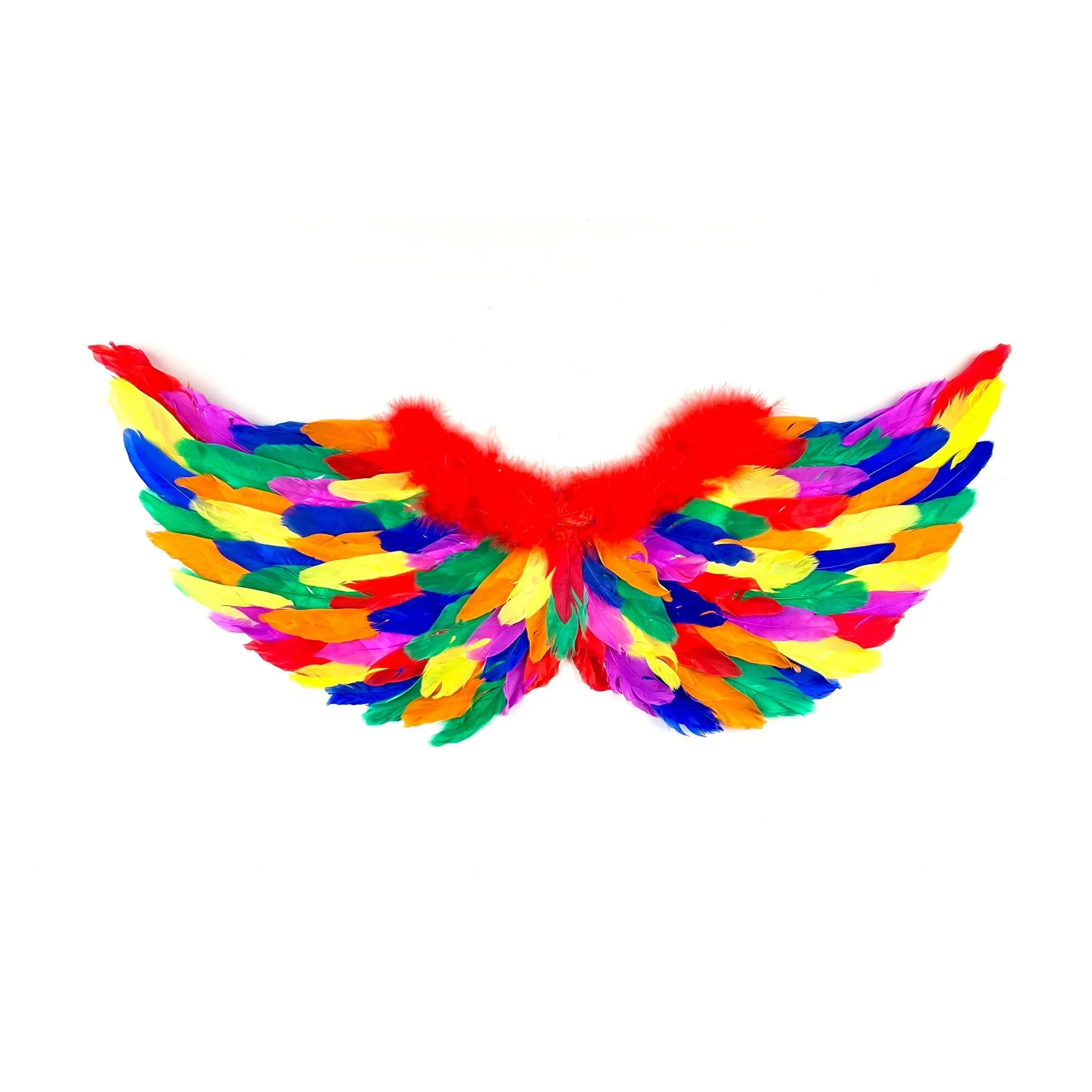 Factory Custom Party Events Supplies Parade Carnival Party Costume Water Dyed Rainbow Feather Wings for Party