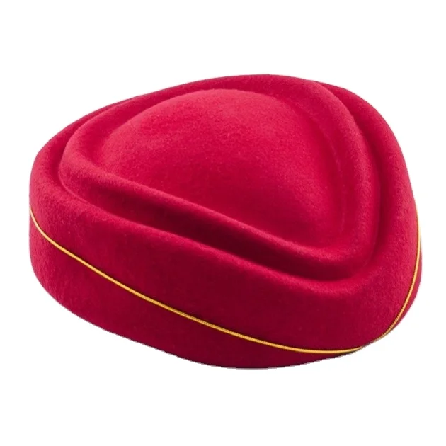 ready to ship 100% australia wool felt ladies Airline air hostess Hat stewardess hat pillbox hats