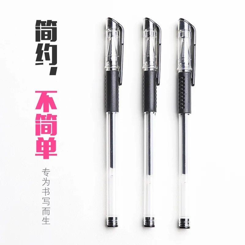 
European standard bullet neutral gel pen needle signature water-based carbon pen black refill 0.5m custom wholesale 