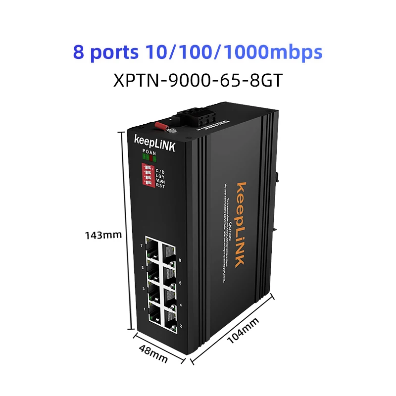 Водонепроницаемый Промышленный ethernet-коммутатор с 8 портами 10/100/1000 ip40 din-рейка наружный неуправляемый гигабитный