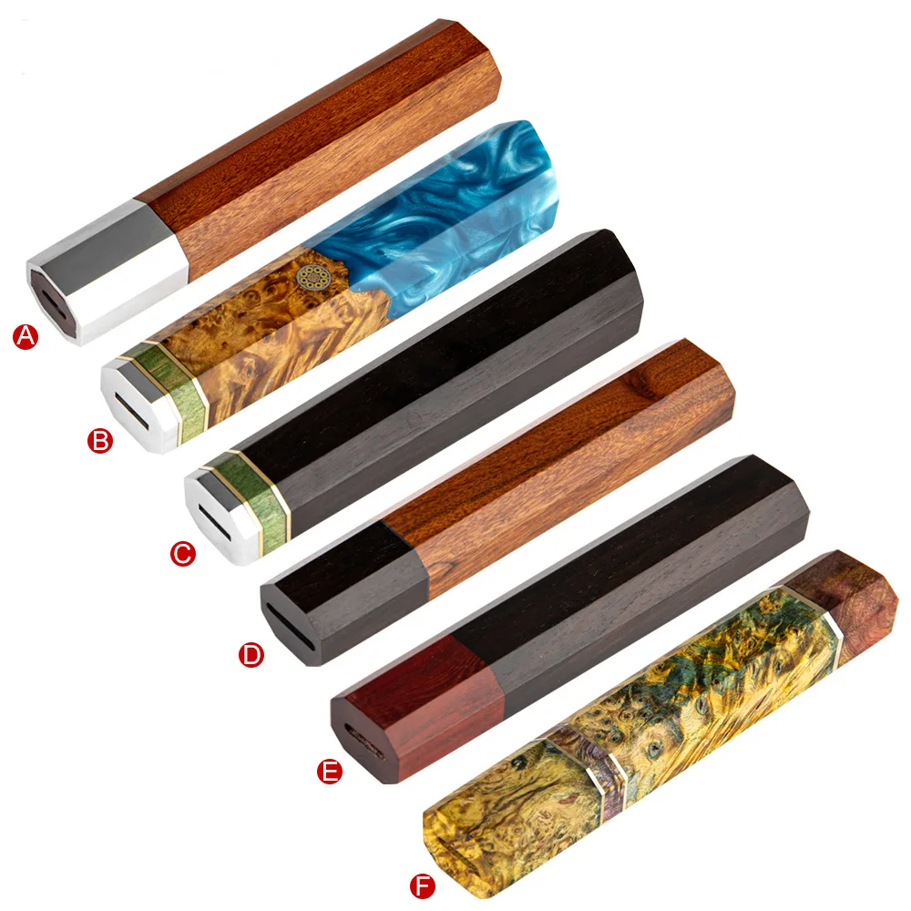 Yangjiang DIY Knife Handle OEM/ODM Octagonal Wood Resin Handle Chef Santoku Japanese Handmade Knives making Parts