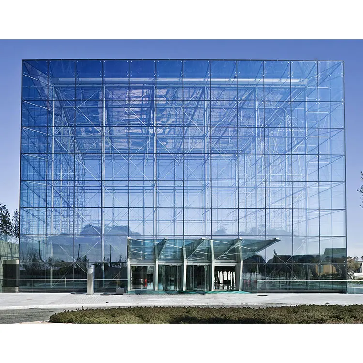 High-Performance Australia Standards Aluminum Facade Material Tempered Glass Spider System Curtain Wall