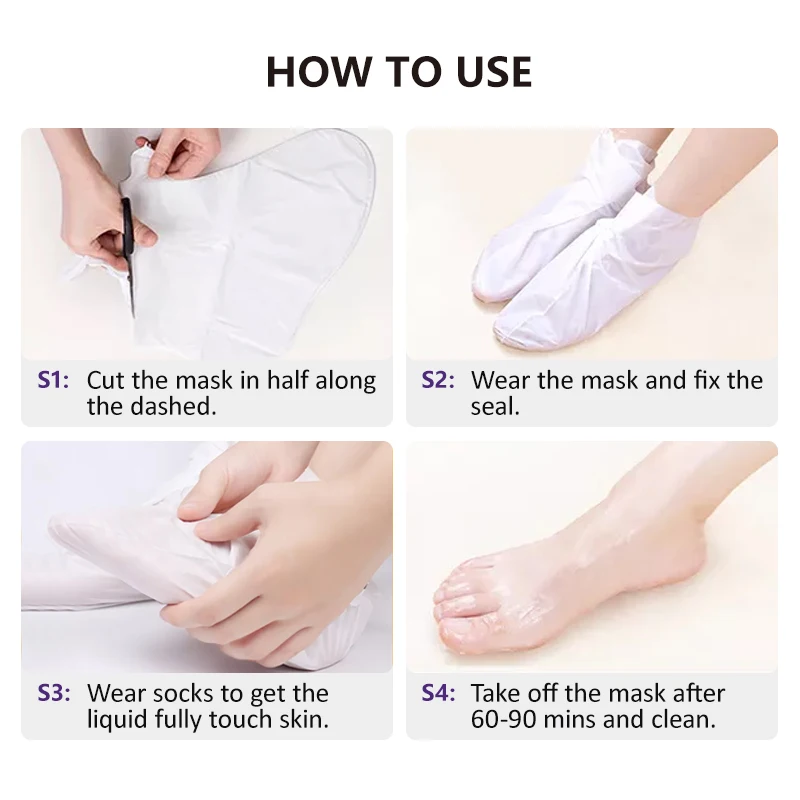 
Amazon OEM Supplier Baby SKIN CARE Feet Exfoliating Spa Socks Foot Peel Mask foot exfoliation peeling mask 