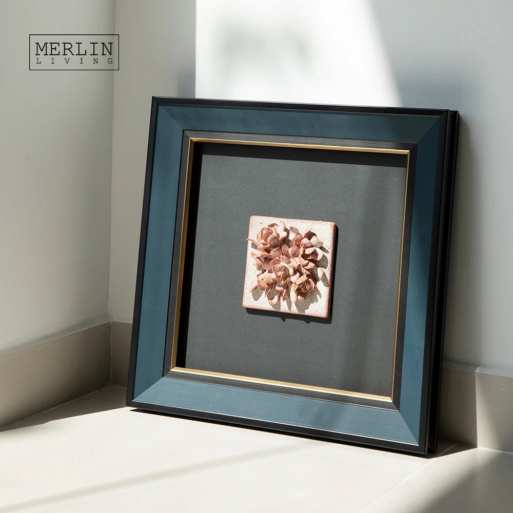 Merlin Living Handmade Ceramic Wall Art Square Board Handmade Ceramic Flower home decor wall Chaozhou Ceramic Factory OEMODM