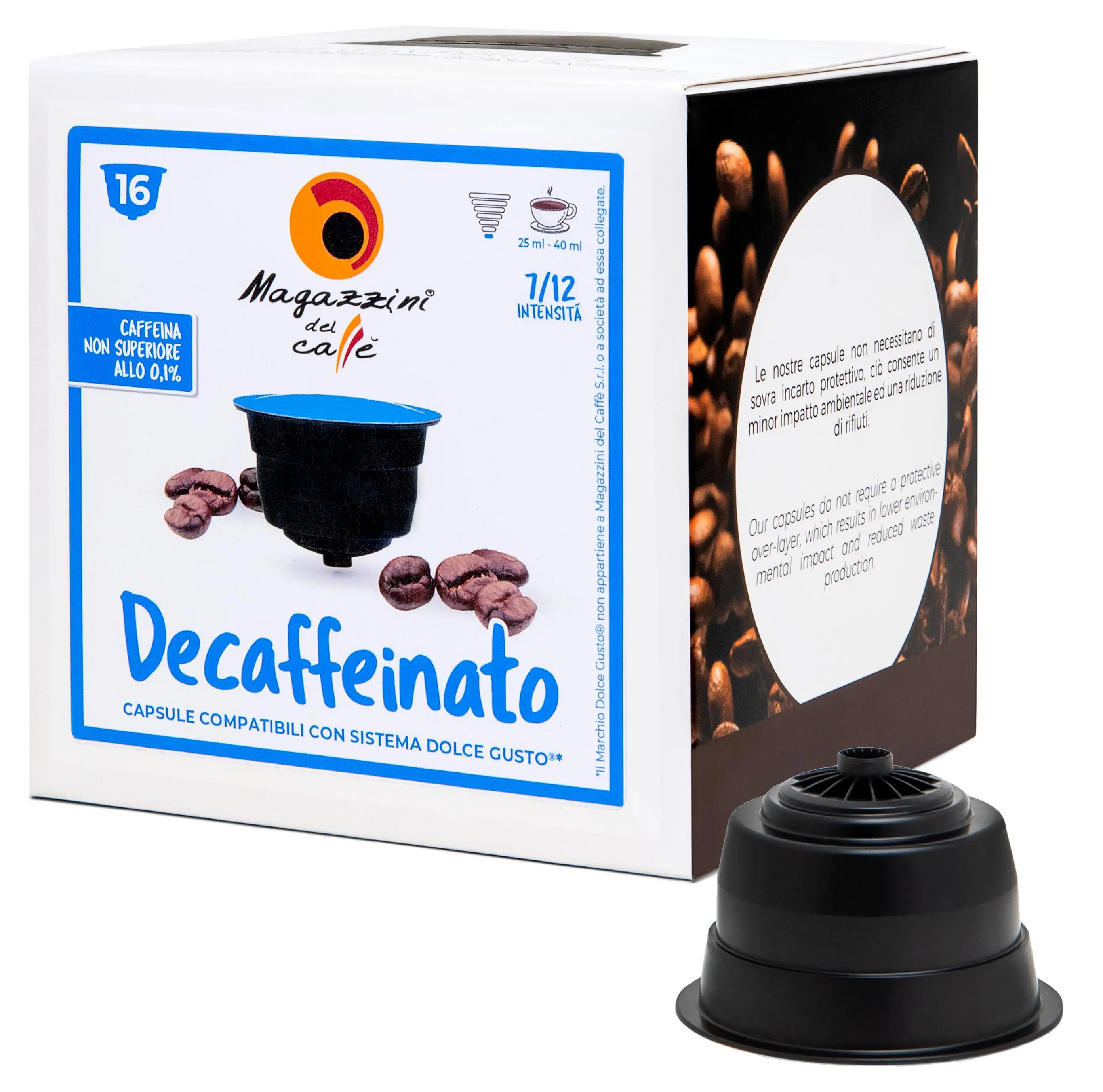 
Italian Decaffeinato Dolce Gusto* compatible coffee capsules- 16 cps box 