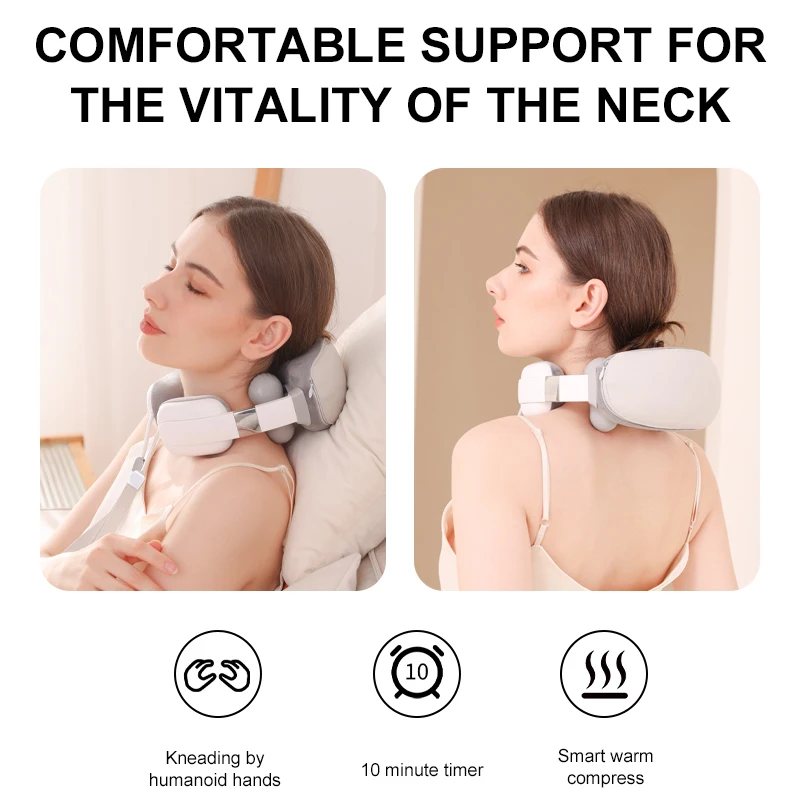 Portable Electric Cervical Smart Travel Mountable Multifunctional Physical neck massager