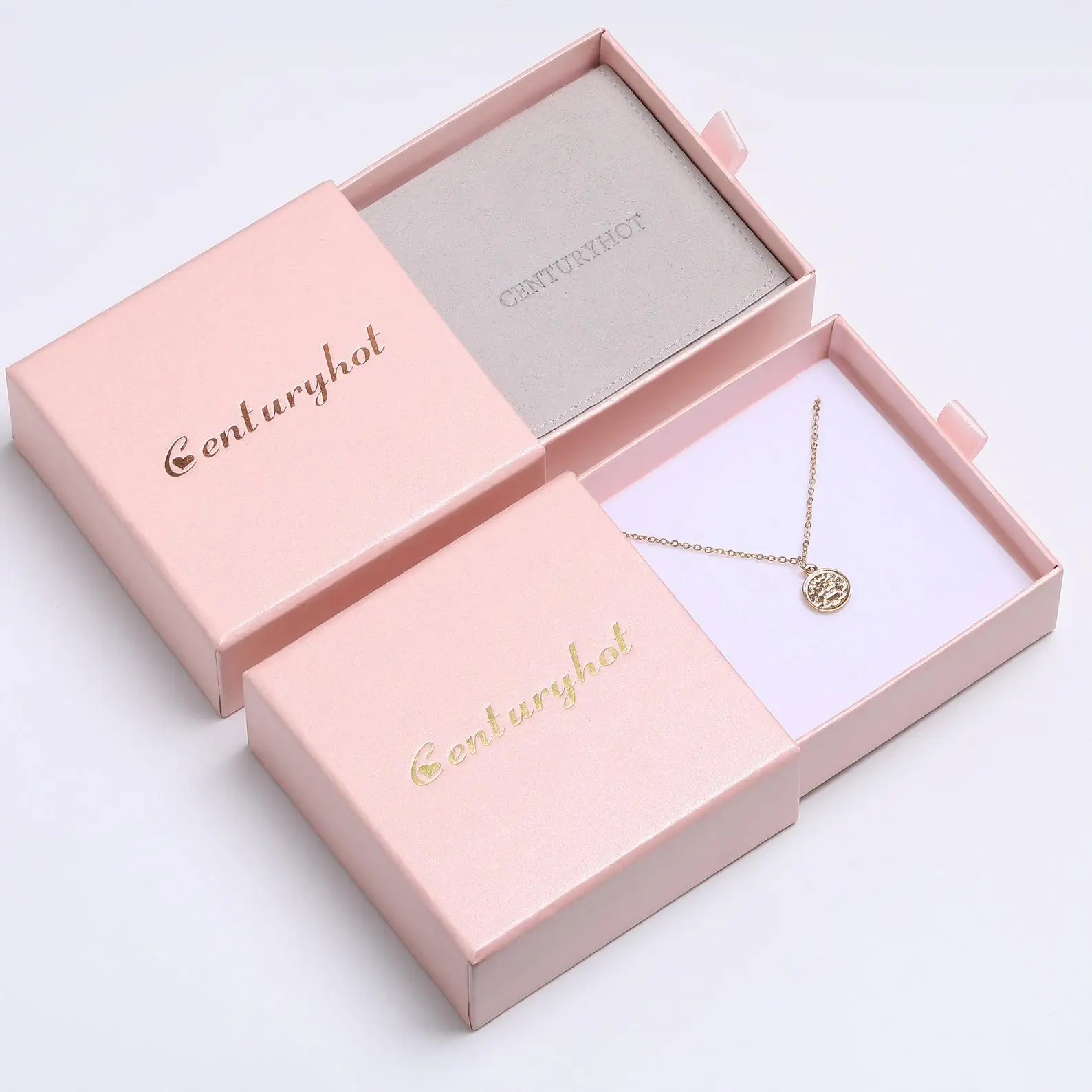 Unique luxury custom logo slide rigid cardboard paper gift jewellery box drawer jewelry box packaging