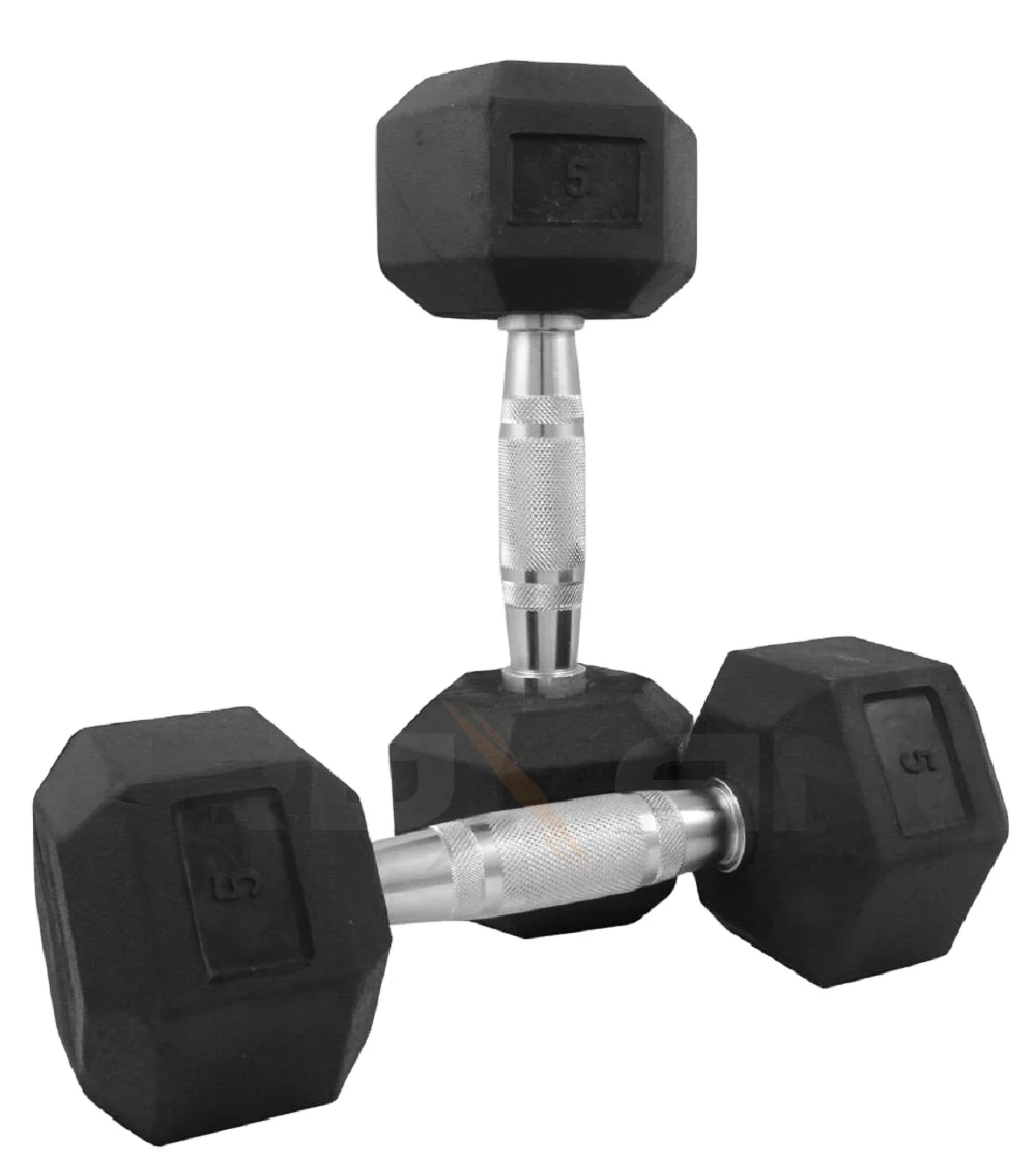 Hex Dumbbell Non - Slip Handle  Hexa Dumbbell Rubber Weight Encased Solid Weights  Gym Equipment 2.5 Kg to 40 Kg