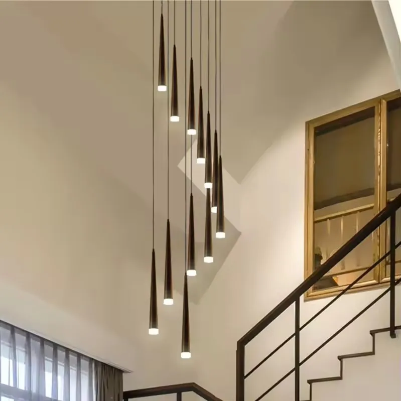 Modern Creative Loft LED Pendant Lamp Crystal Design Style Large Hanging Light Home Ceiling Revolving Floor Living Room Patio