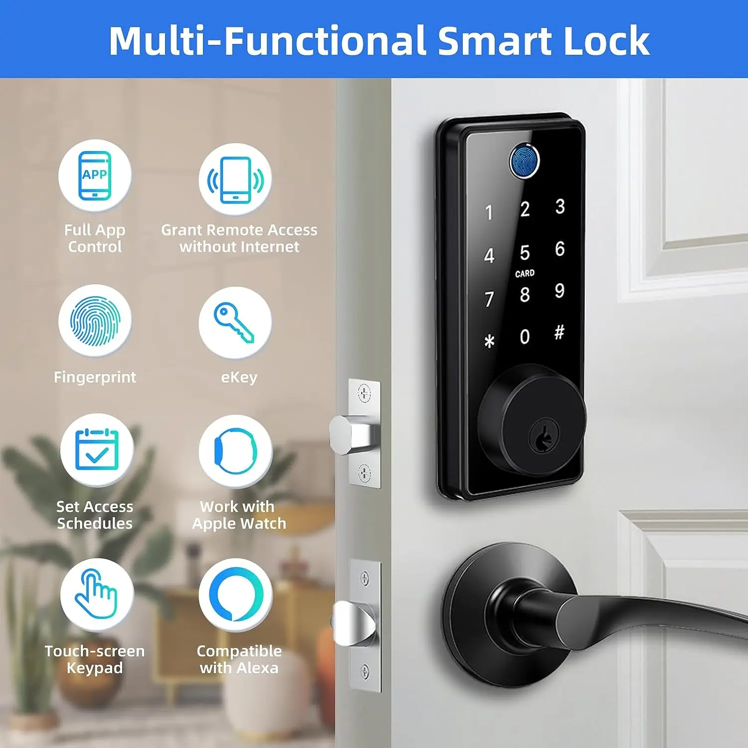 Factory Hot Sale Waterproof Keyless Fingerprint Code Password Biometric Fingerprint Smart Lock