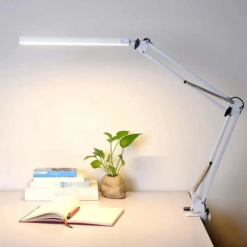 LED folding long arm study reading eye protection desk lamp USB universal desktop long arm 12V clip light