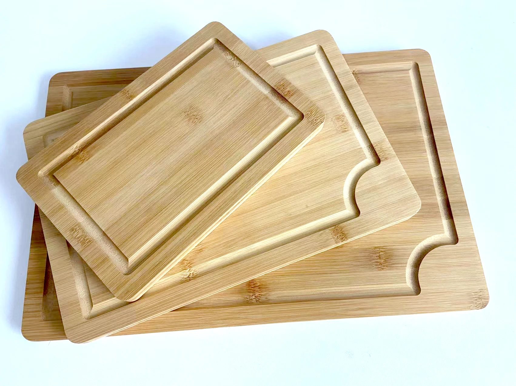 Wholesale 3 Piece Kitchen Bamboo Cutting Chopping Boards Set for Meat ,Serving Boards and Cheese for Bread