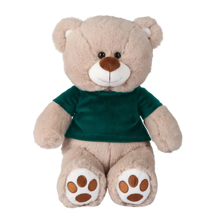 Newest cheap sublimation plush teddy bear t shirts Custom printed LOGO Cute stuffed soft plush toy teddy bear wholesale