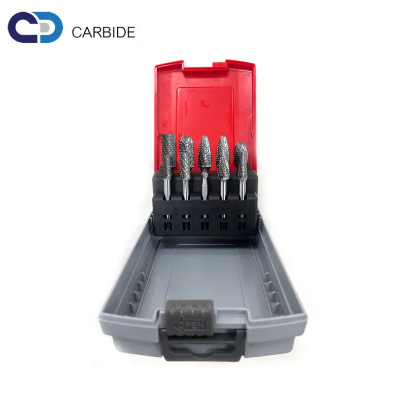 6mm double cut metal tool parts set tungsten carbide rotary burrs sets for grinding cutting wood carving