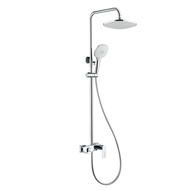 Wall mounted 3 functions single handle shower set  luxury brass in-wall bathroom faucet set with shower