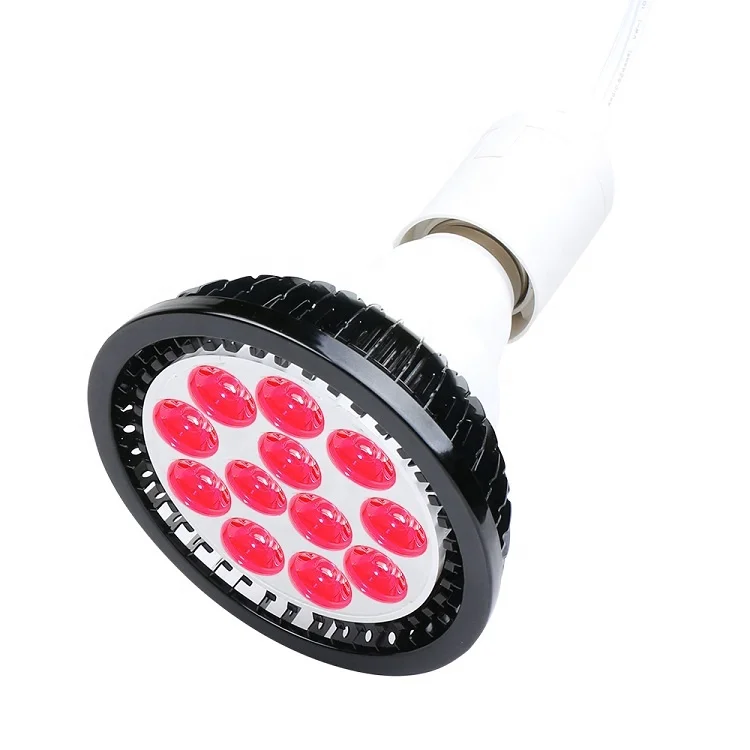 DGYAO Facial Body Skin Repair Infrared Light Therapy for Body E26/E27 Socket 18W Home Use Black Portable Red Light Bulb