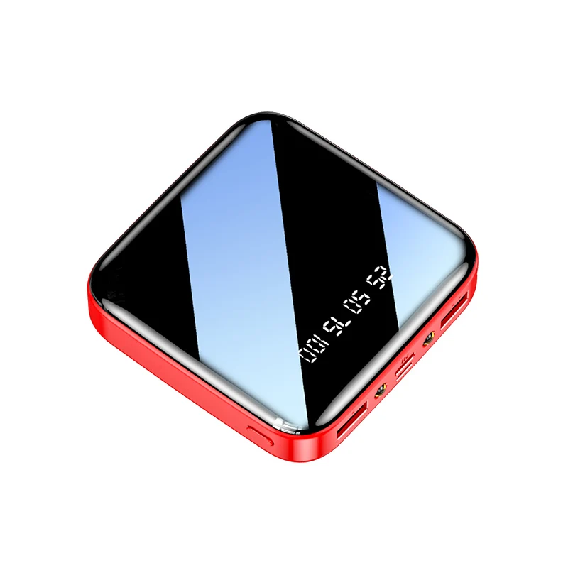 2022 Ready to Ship Mini Portable Mirror Powerbanks 10000mah Power Banks Mobile Charger 20000mah Bank With LED
