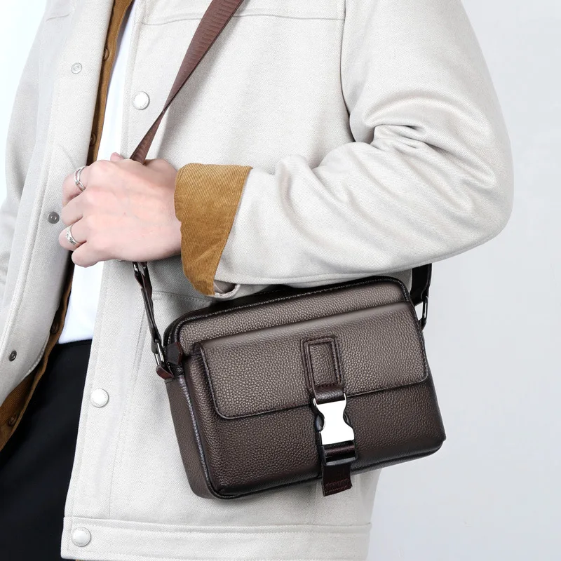 New Arrival High Quality Genuine Cow Leather Crossbody Bags Natural Leather Shoulder Bag for Men