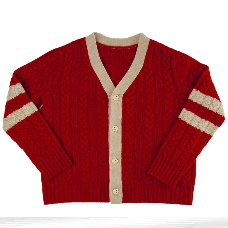 Boys Kids Cardigan Sweaters 50%merino wool/50%acrylic cable knit sweater for boy cardigan