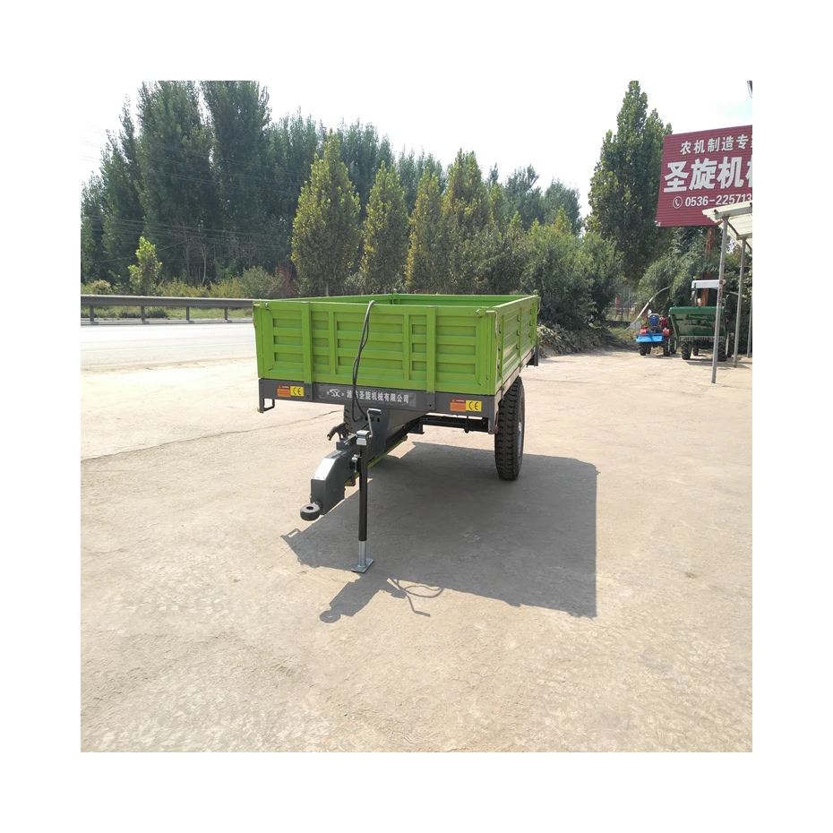 Widely Used Superior Quality Single Axle Rear Tipping Tralier For Transportation Tractor