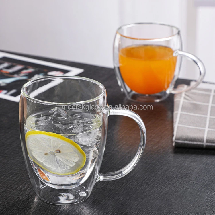 OEM Wholesale High Quality 100ml 250ml 350ml 450ml Tall Borosilicate Double Wall Layer Glass Cup for Tea