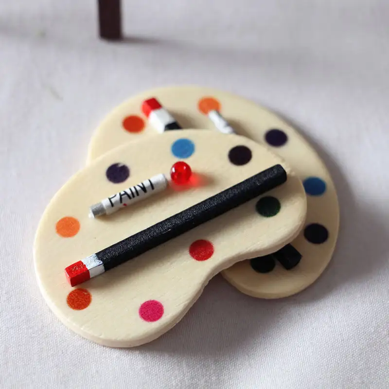 Wholesale oval shape Wood Miniature Color Palette Miniature Wooden Oil Painting Palette