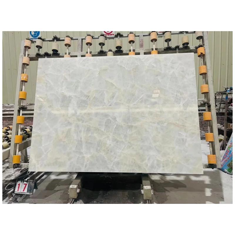 Luxury White Ice Jade Marble interior Tile Large Slab Marble Ice polished Stone