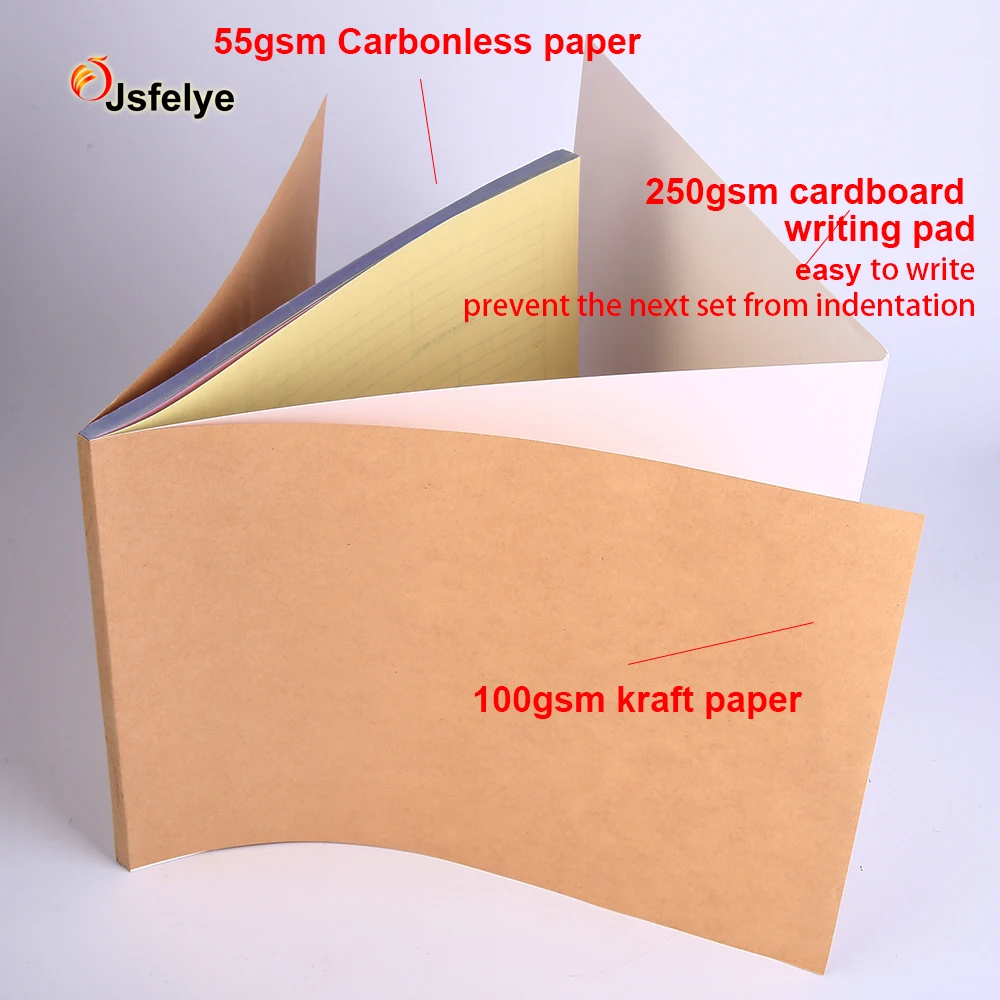 A4 210*297mm customs printing receipt book Carbonless Triplicate form with 3 sheet perforated