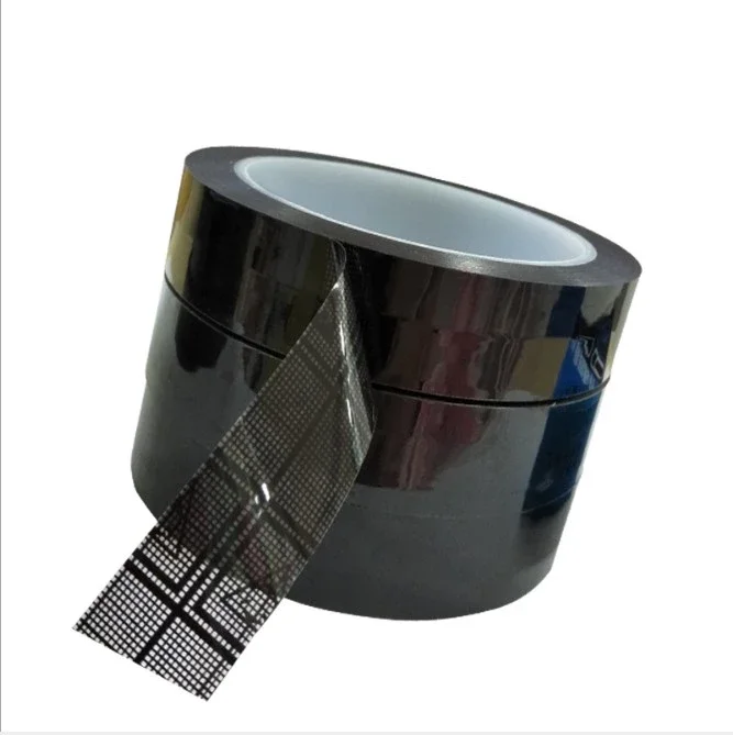 U02 48mm*36m Black Grid Single Sided ESD Tape/Brown Black Single Side OPP PET Film Antistatic Tape/Anti-Static Grid Black Tap