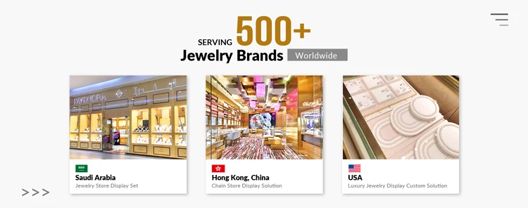 Factory custom jewelry display set luxury jewellery display stands sets for jewelry shop showcase