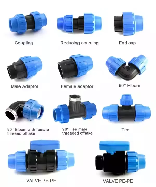 Heavy Duty Coupling Compression Fitting for PE Pipe Connection in Irrigation System