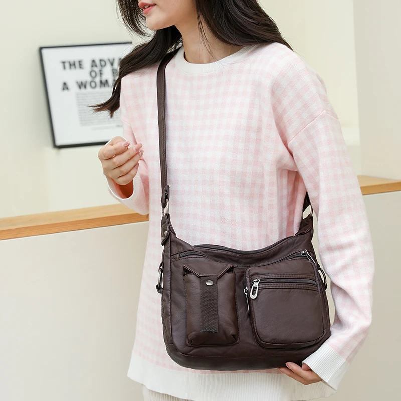New Design Women Shoulder Bag Pu Leather Crossbody Bag Soft Messenger Bag Large Capacity Leather Purses bolsa feminine