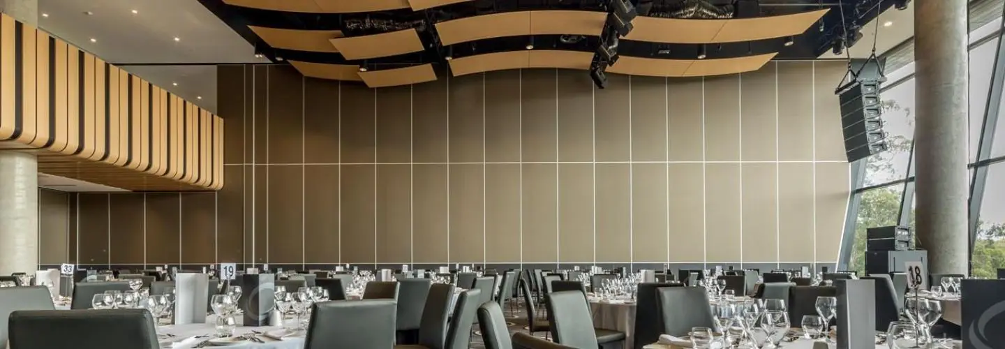 Prefabricated interior soundproof acoustic wooden folding accordion room divider movable partition for banquet