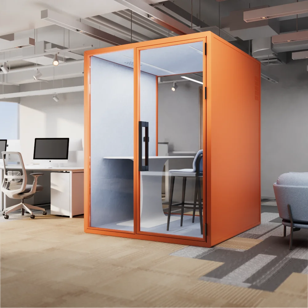 Customized Professional Eco-Friendly Office Booth Aluminum Frame Soundproofing Office Booth For Sustainable Designs
