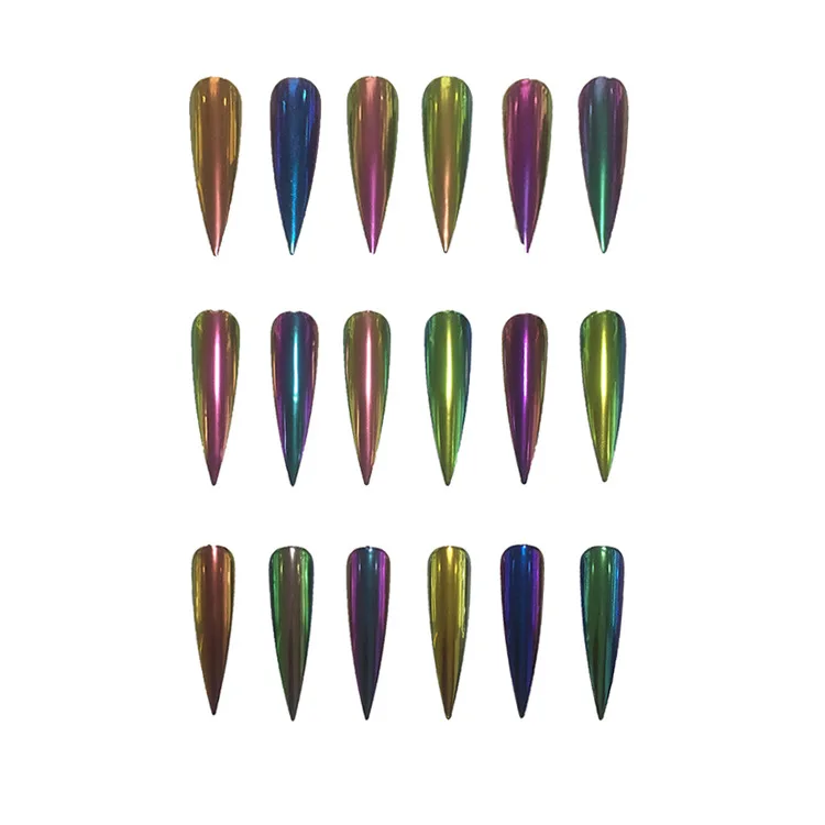 
YUXI Wholesale Colorful Acrylic Powder Nail Bright Shimmering Glitter Nail Chrome Powder For Nail Art Decoration 