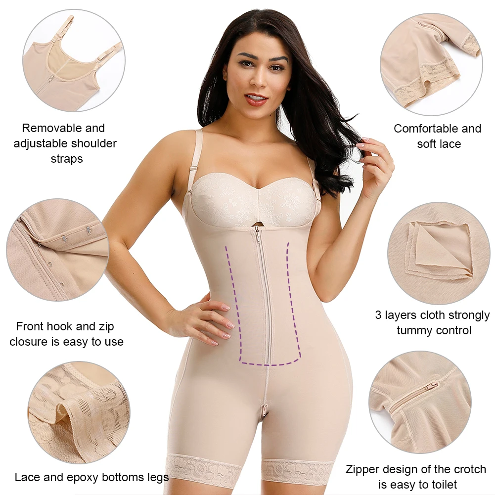 
Hot Sale Zipper Tummy Control Slimming Body Shaper Girdle High Waist Shaper 