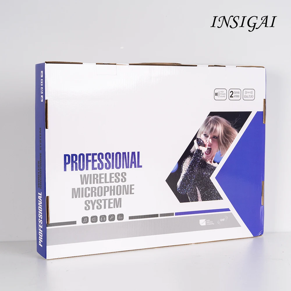 KV208 professional 2 channels outdoor uhf karaoke singing performance sound system wireless microphone system